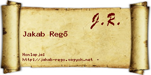 Jakab Regő névjegykártya