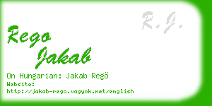 rego jakab business card