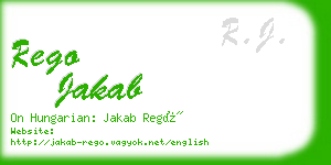 rego jakab business card
